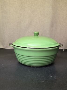 Pinnacle Green Round Ceramic Non-Stick Covered‎ Dutch Oven  Pot w/ Lid